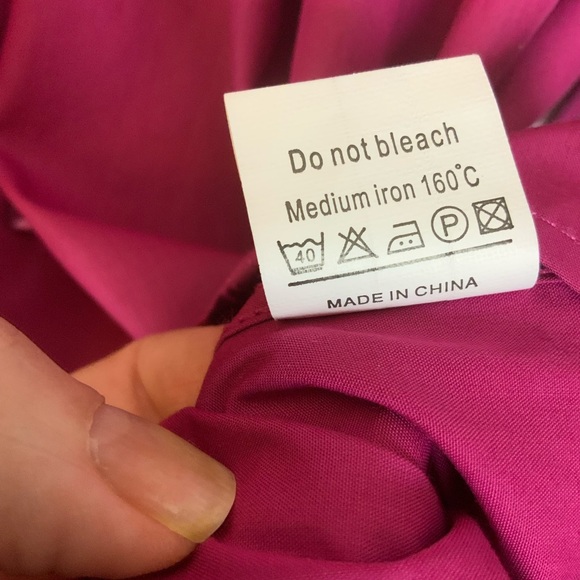 Rosso Milano Fuchsia Magenta Pink Button Down Shirt Paisley Floral Trim XL - Picture 7 of 7